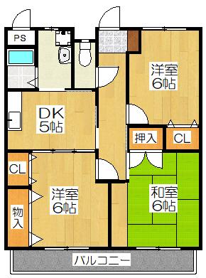 コーポ塚本(3DK/1階)の間取り写真