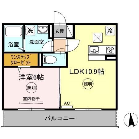 ル・シェール(1LDK/1階)の間取り写真