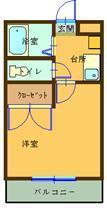 プリマベール(1K/2階)の間取り写真