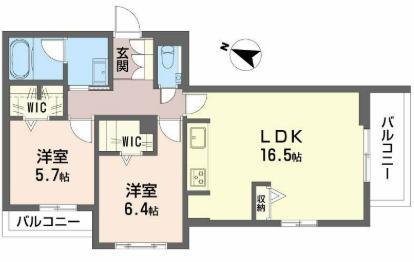 シャーメゾン シエロ(2LDK/3階)の間取り写真