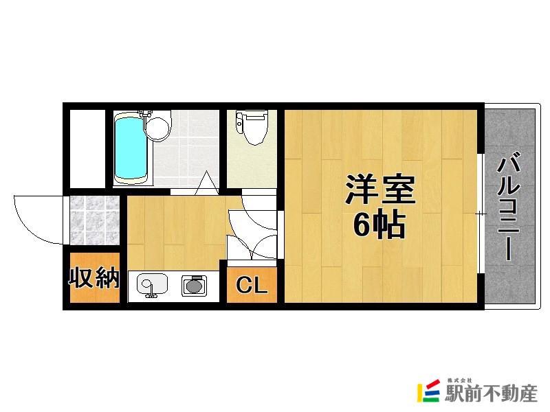 フォーサイト二日市中央REVIVE(1K/3階)の間取り写真