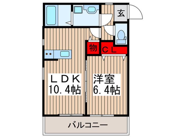 ルフレ L(1LDK/3階)の間取り写真