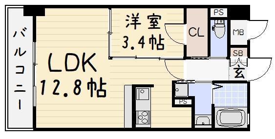 GALA PLATINU COURT(1LDK/3階)の間取り写真