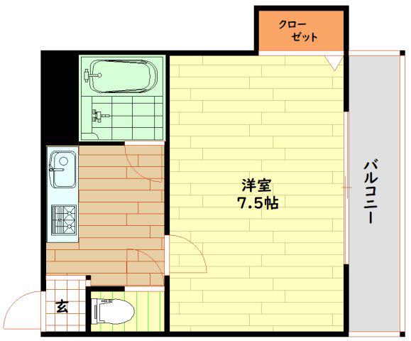 クオーレ十三東(1K/7階)の間取り写真