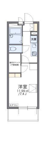レオパレス中島町(1K/2階)の間取り写真