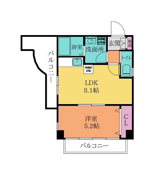 フェルト1713(1LDK/4階)の間取り写真