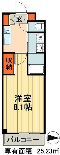 コンフォート八幡(1K/3階)の間取り写真