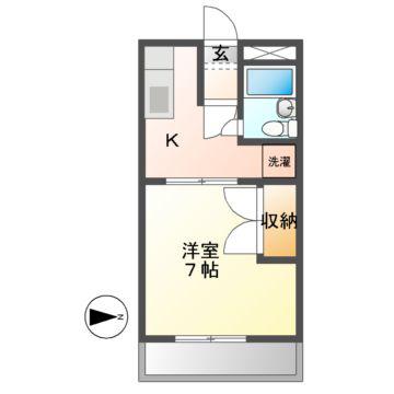 サンパレス(1K/2階)の間取り写真