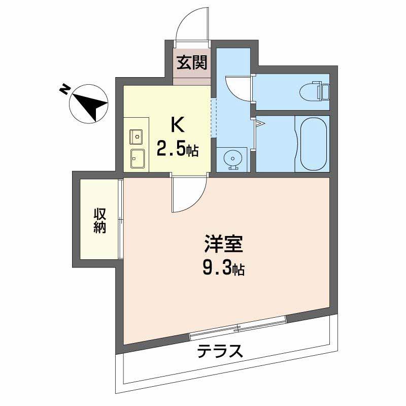 エクセルコート芦屋(1K/1階)の間取り写真