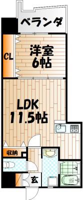サンシャインプリンセス五番街(1LDK/2階)の間取り写真