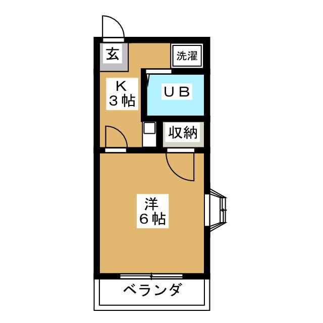 ハイム入船(1K/2階)の間取り写真