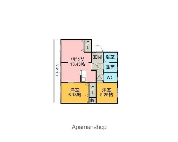 ポニーズマンション(2LDK/5階)の間取り写真