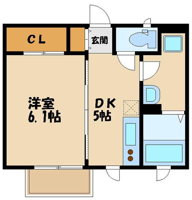 ディーオルーモ(1DK/2階)の間取り写真