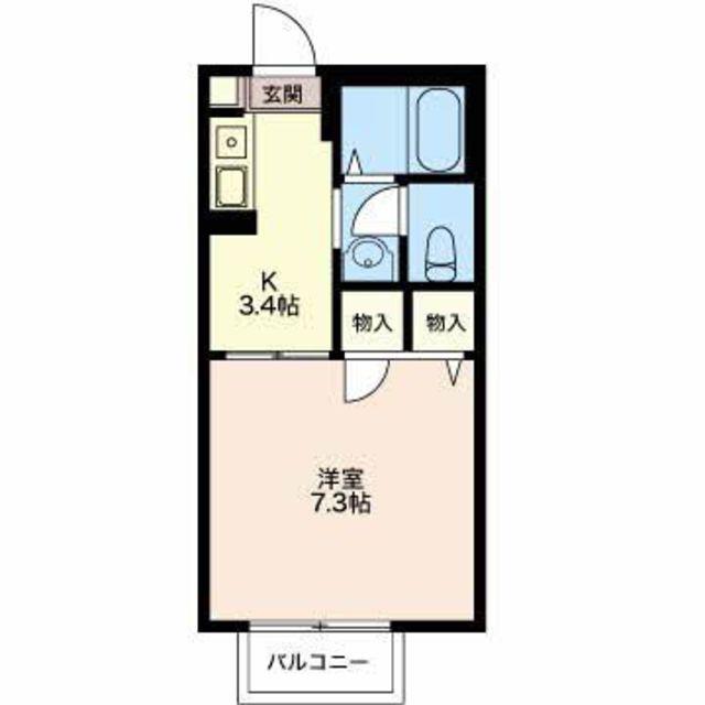 ドミール(1K/2階)の間取り写真