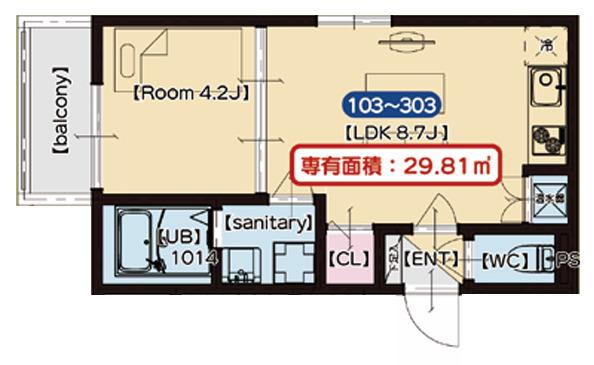 MAXIV CITY神戸鷹取(1LDK/1階)の間取り写真