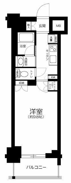 パレステージ曳舟II(1K/4階)の間取り写真