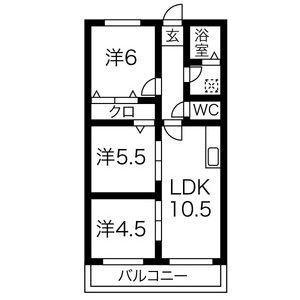 プロビデンス日比野(3LDK/3階)の間取り写真