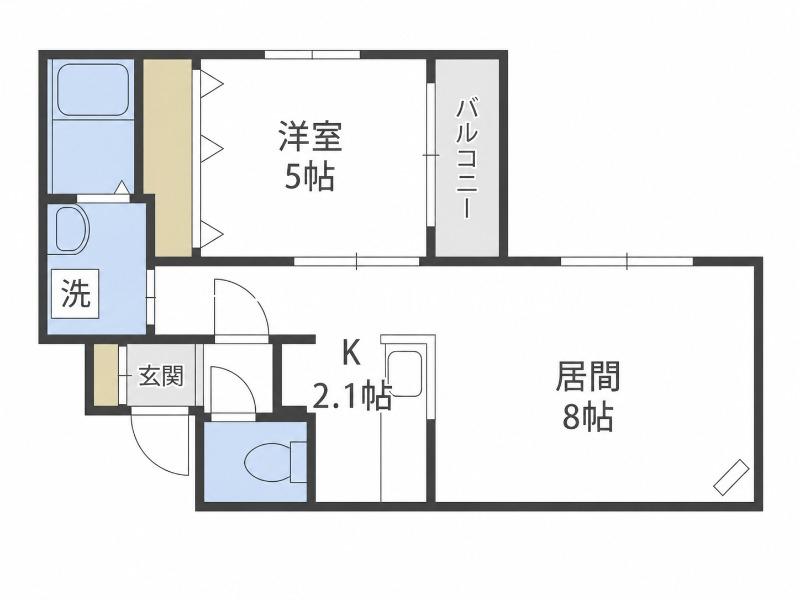 レクセラ 環状通東(1LDK/1階)の間取り写真