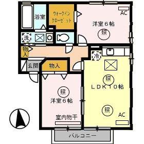 パークアベニューA(2LDK/1階)の間取り写真