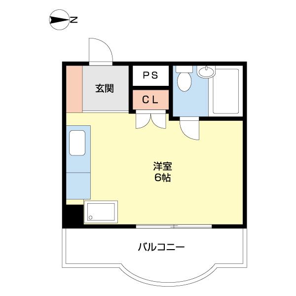 メゾンシャンボール(ワンルーム/3階)の間取り写真