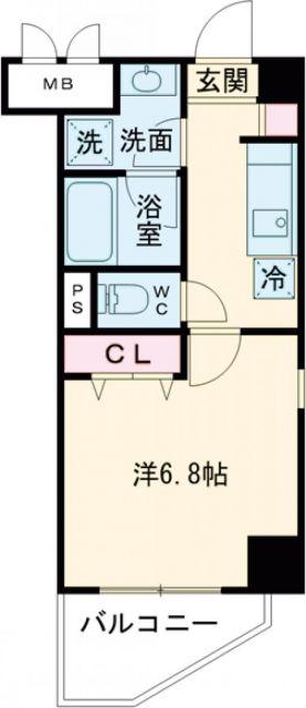 ピュール(1K/2階)の間取り写真