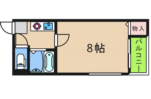 アメニティ岸ノ里(1K/5階)の間取り写真