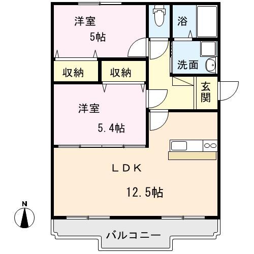 シーサウザンド(2LDK/2階)の間取り写真