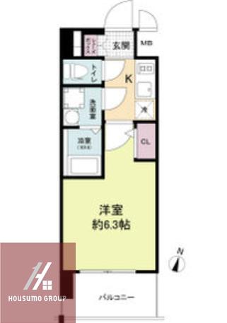 エスリードレジデンス大阪福島シティウエスト(1K/5階)の間取り写真