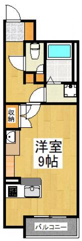 ミランダ白樺VI(ワンルーム/1階)の間取り写真