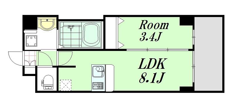プレサンス新大阪ジェイズ(1LDK/3階)の間取り写真