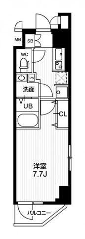 N-STAGE亀戸II(1K/6階)の間取り写真
