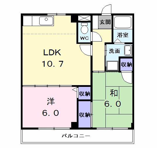 クインズコート(2LDK/1階)の間取り写真