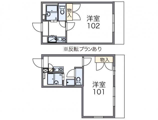 レオパレスドミールK(1K/2階)の間取り写真