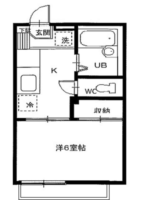 パークハイム(1K/1階)の間取り写真