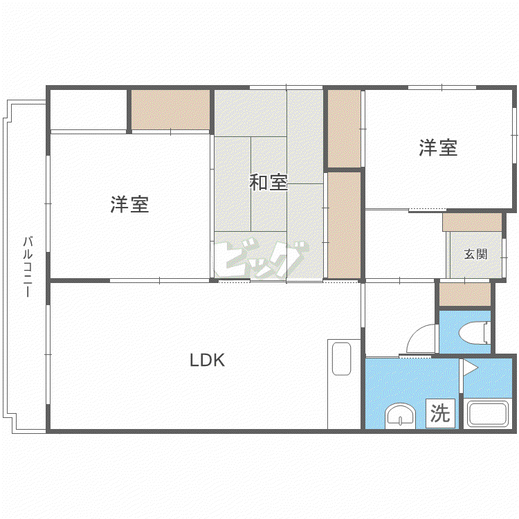メゾン札幌(3LDK/3階)の間取り写真