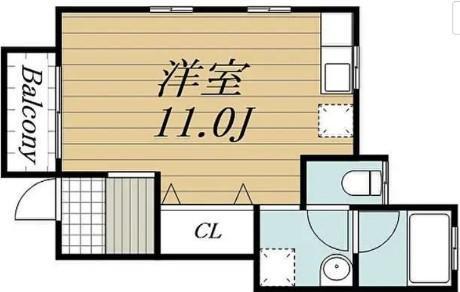 陽だまりとRU FINA(ワンルーム/1階)の間取り写真
