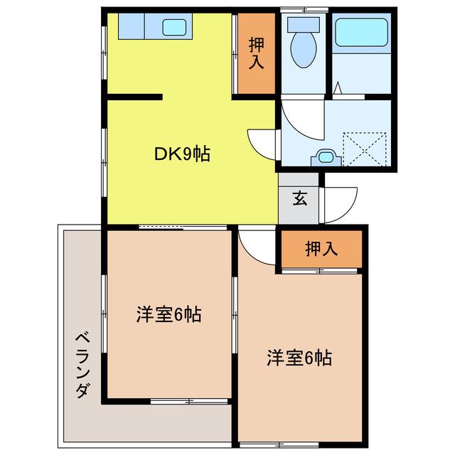 イマズビル(2DK/2階)の間取り写真