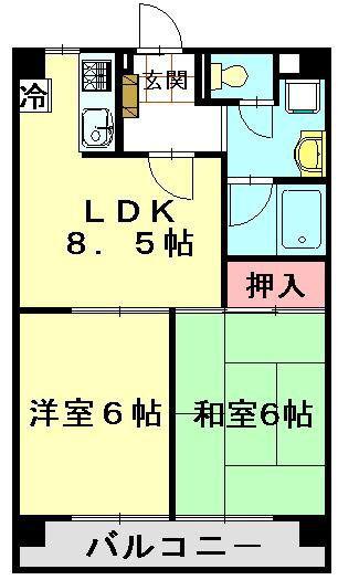 メゾンドール寿(2LDK/2階)の間取り写真