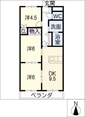 M・エターナル(3DK/3階)の間取り写真