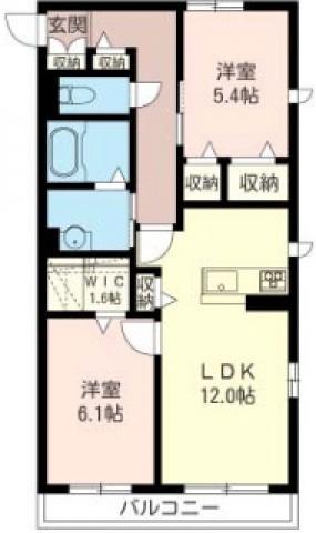 グレース参番館(2LDK/2階)の間取り写真