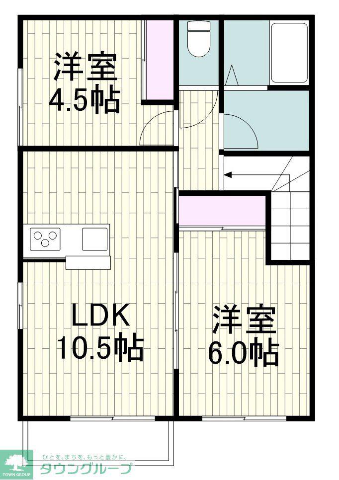 ベストプレイスII(2LDK/2階)の間取り写真