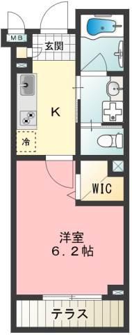オアシス(1K/1階)の間取り写真