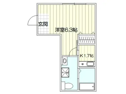 COZY山本(1K/1階)の間取り写真