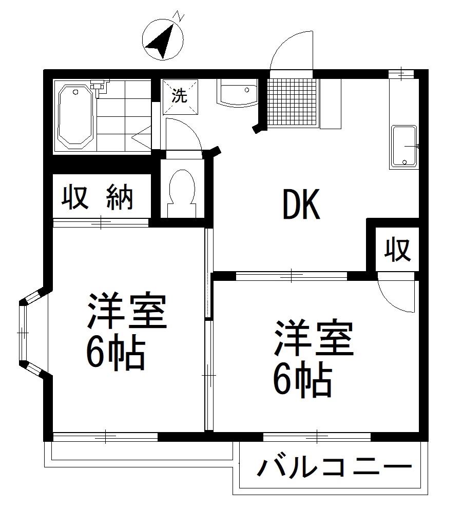 メゾン相生(2DK/2階)の間取り写真