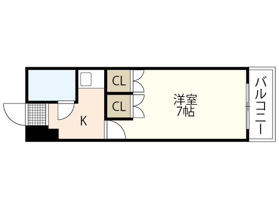 ハイツたかす(1K/2階)の間取り写真