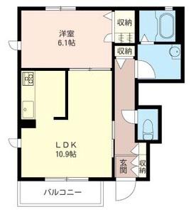 リヴァージュII(1LDK/1階)の間取り写真