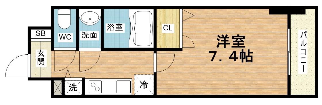 アーバネックス大阪城ウエスト(1K/5階)の間取り写真
