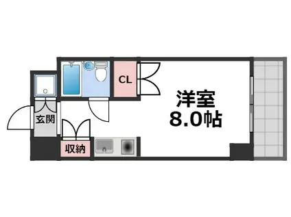 ライオンズマンション今里第3壱番館(ワンルーム/6階)の間取り写真