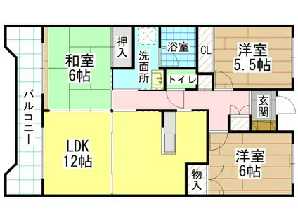 エクセレント中井(3LDK/10階)の間取り写真