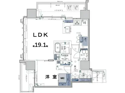 グランドメゾン久屋大通(1LDK/15階)の間取り写真